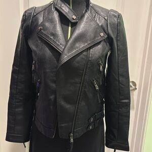 Black leather jacket small
